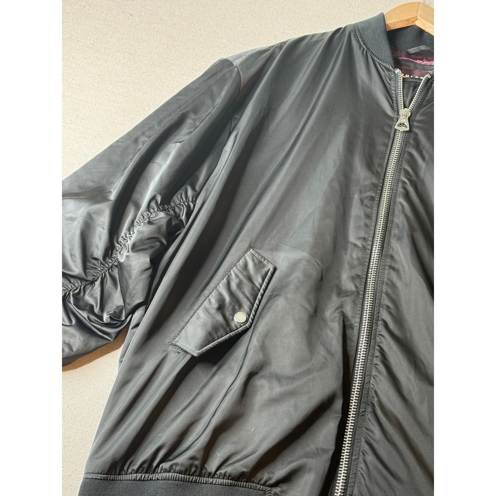 Pull & Bear Studio PB 1991 Oversized Ruched Sleeve Bomber Jacket Mens Medium